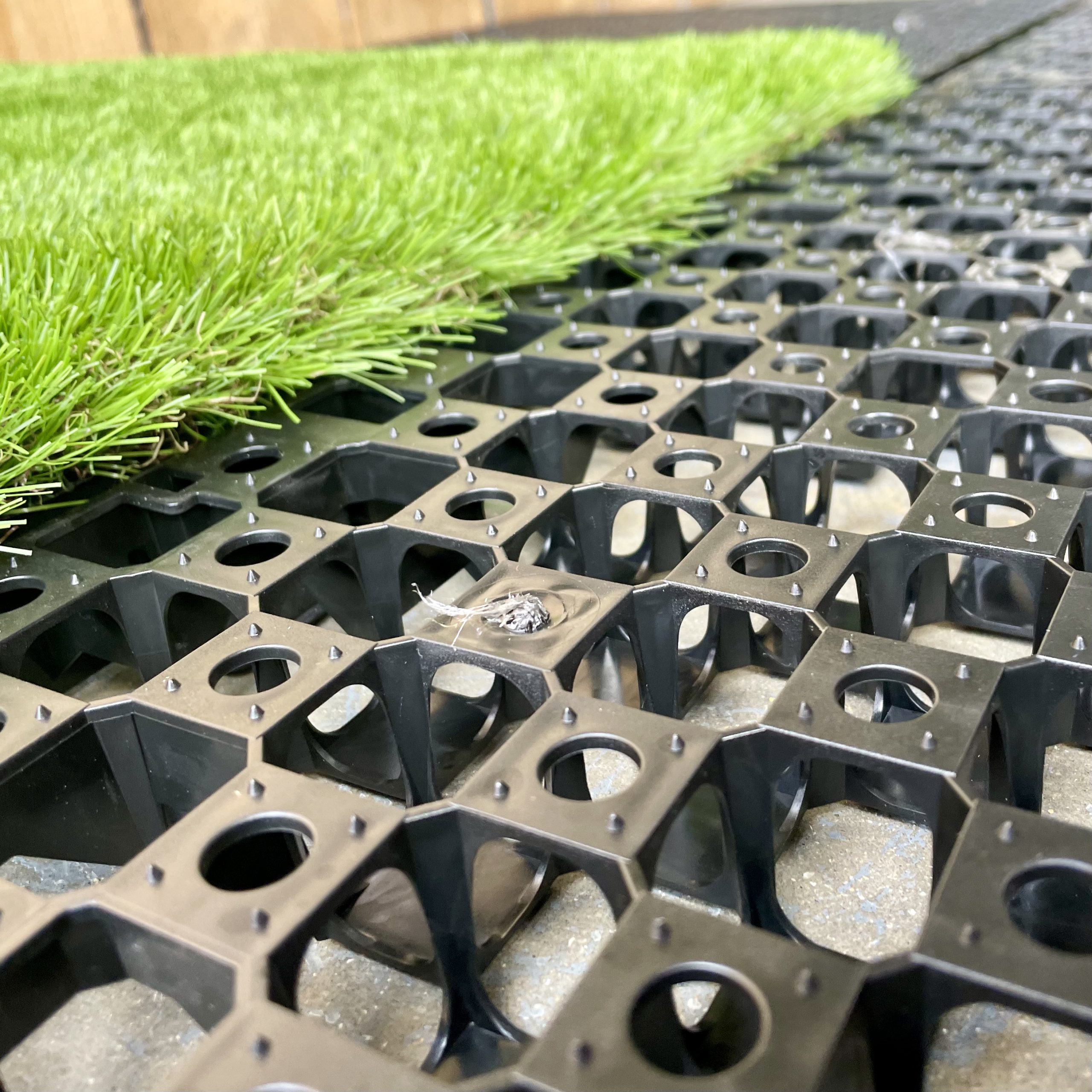 Artificial turf drainage system installation in Irving, TX