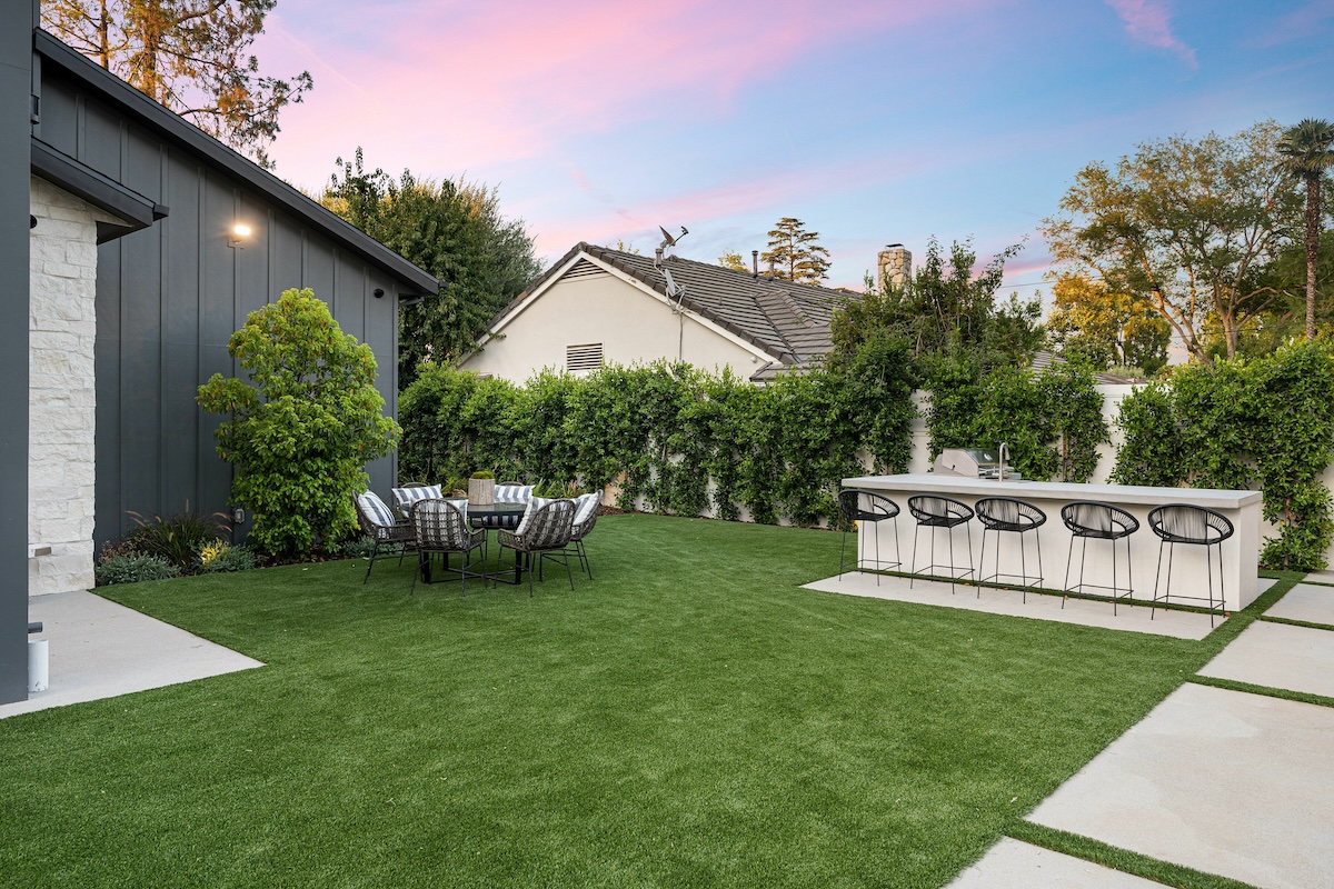 Residential artificial turf installation in Irving, TX